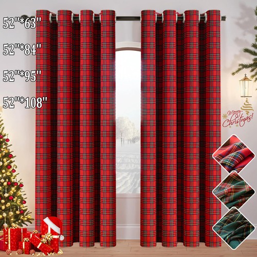 Check eyelet curtains - eyelet, ring