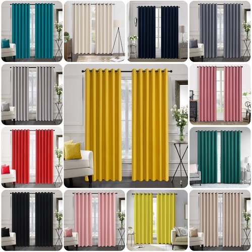 Blackout eyelet curtains black - blackout,