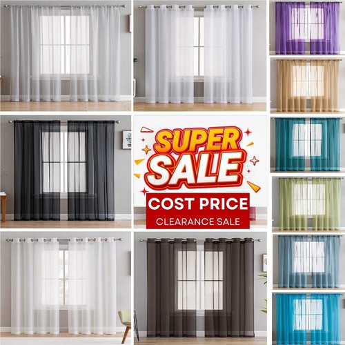 Voile curtains pair - pair, (2