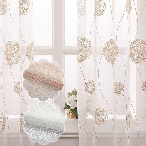 2panels embroidered sheer - 2panels,