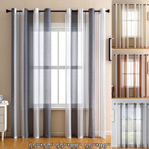 Pair stripes sheer curtains - stripes,