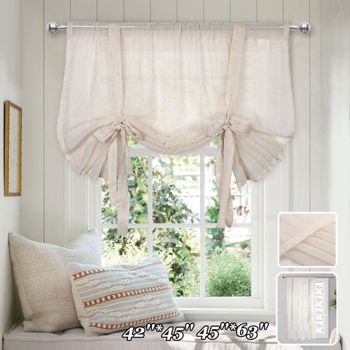 Linen curtain tie - linen, up
