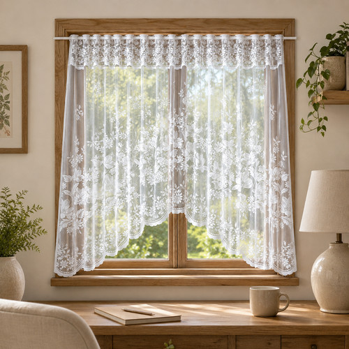 Lace short curtains sheer - curtains,
