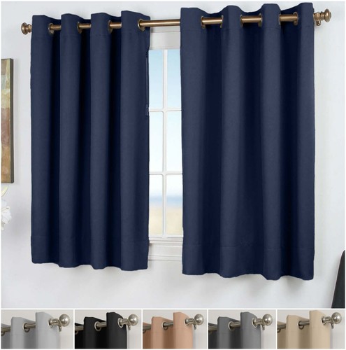 Short blackout curtains pair - short,