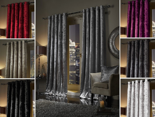 Crushed velvet curtains - velvet,